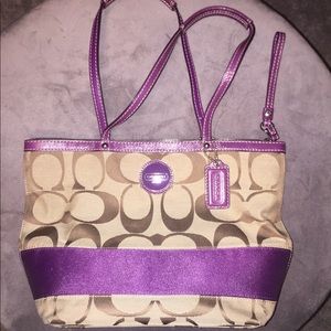 Coach signature cloth purse